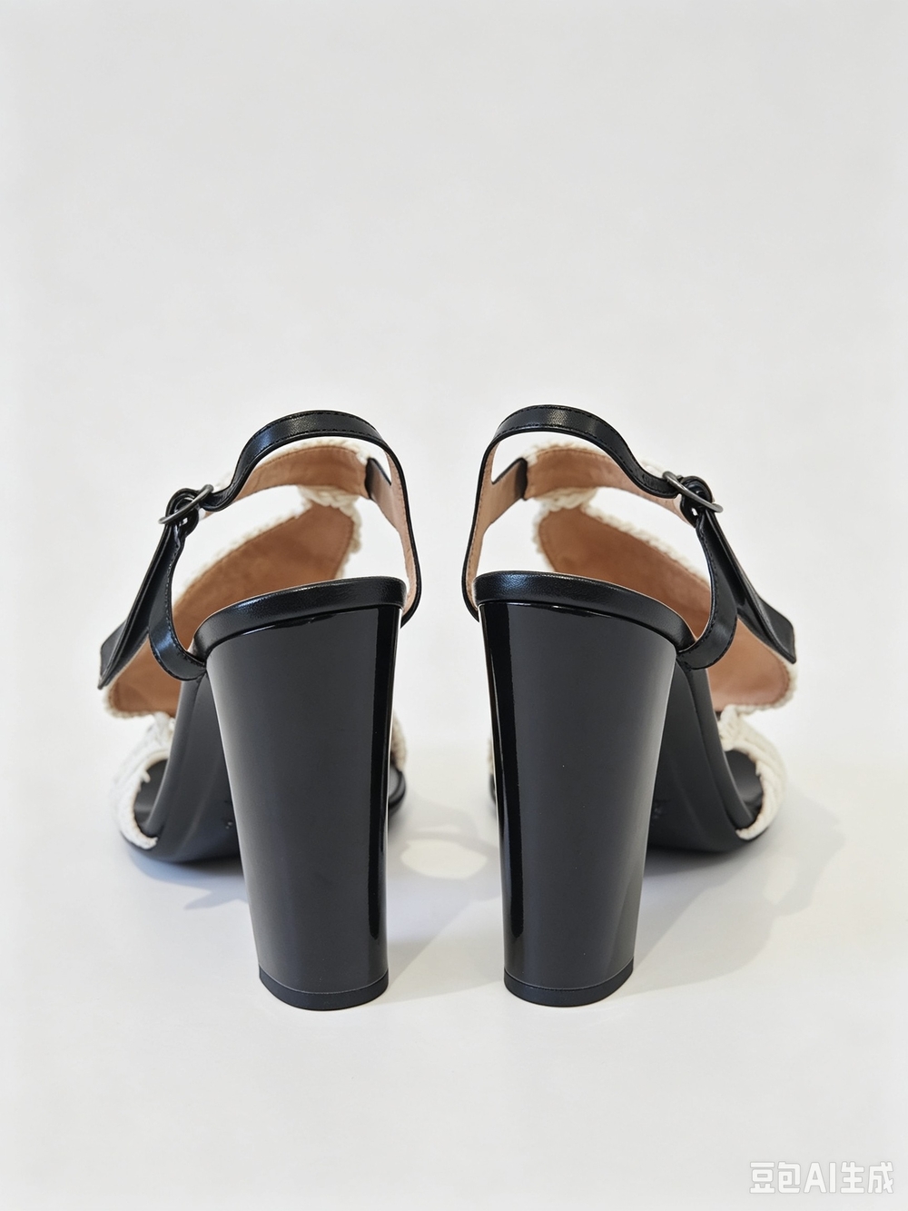 Dries Van Noten White Braided T-Strap High Heel Sandals - Picture 7 of 8